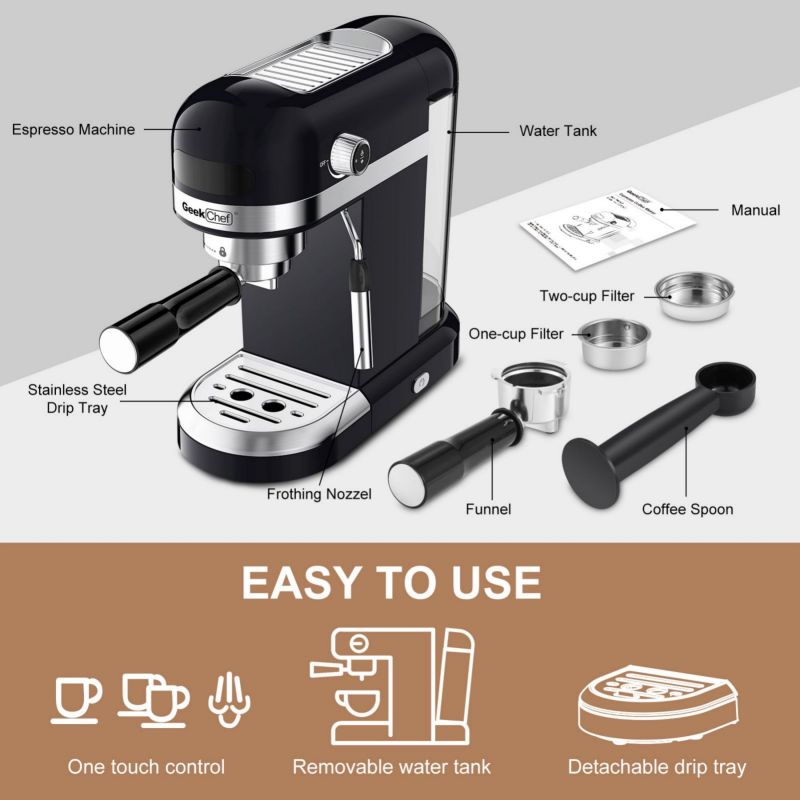 GeekChef 20 Bar Pressure Premium Espresso Machine - Dream Home Finds